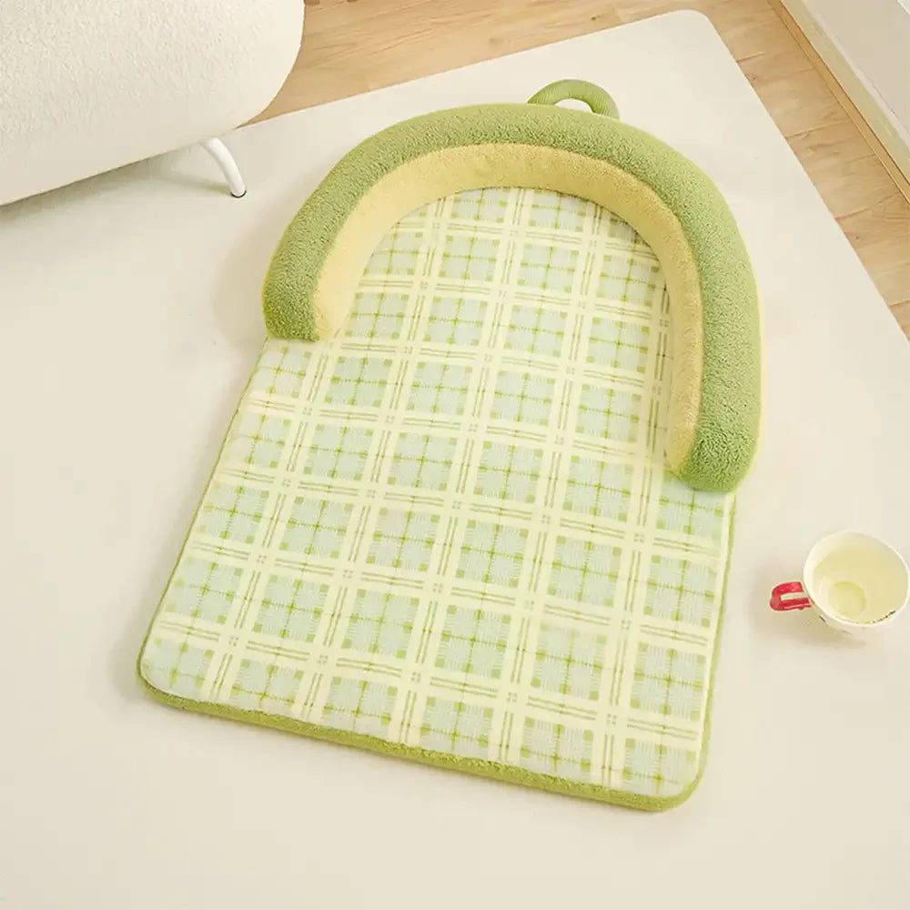 Vintage Karomuster Rückenstütze Großes Hundebett Kissen Hundebett