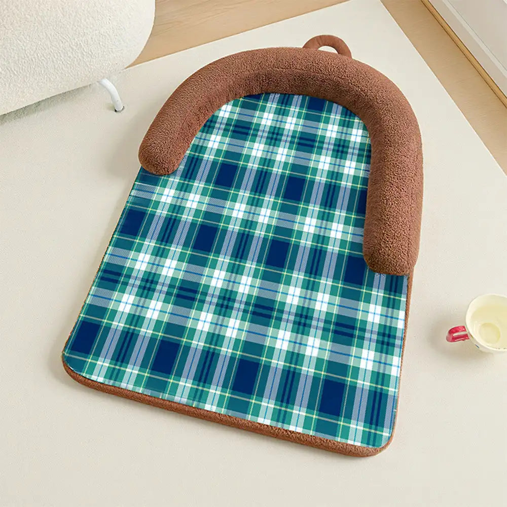 Vintage Karomuster Rückenstütze Großes Hundebett Kissen Hundebett
