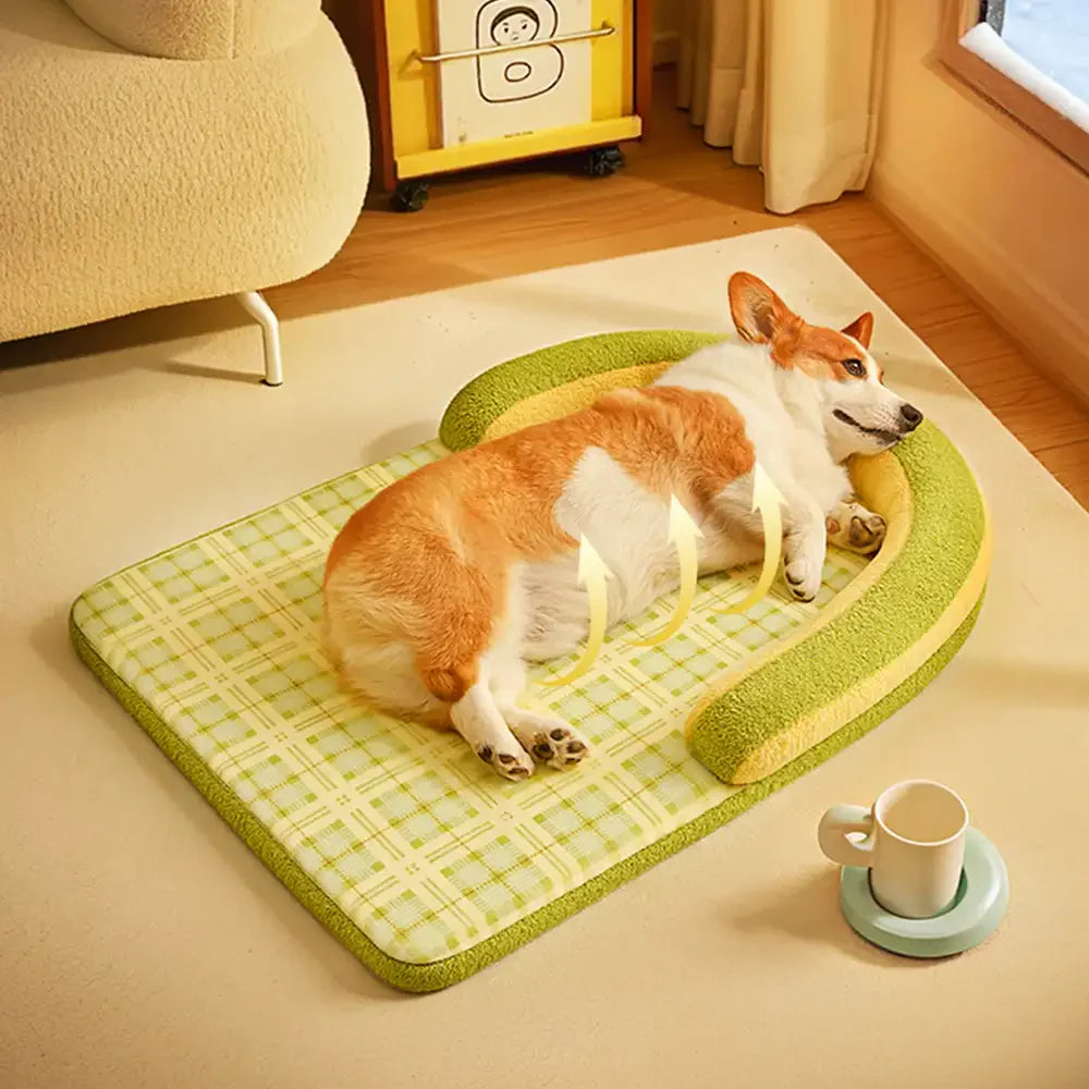 Vintage Karomuster Rückenstütze Großes Hundebett Kissen Hundebett