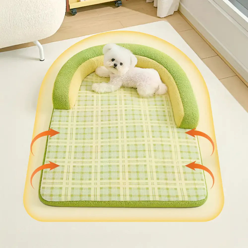 Vintage Karomuster Rückenstütze Großes Hundebett Kissen Hundebett
