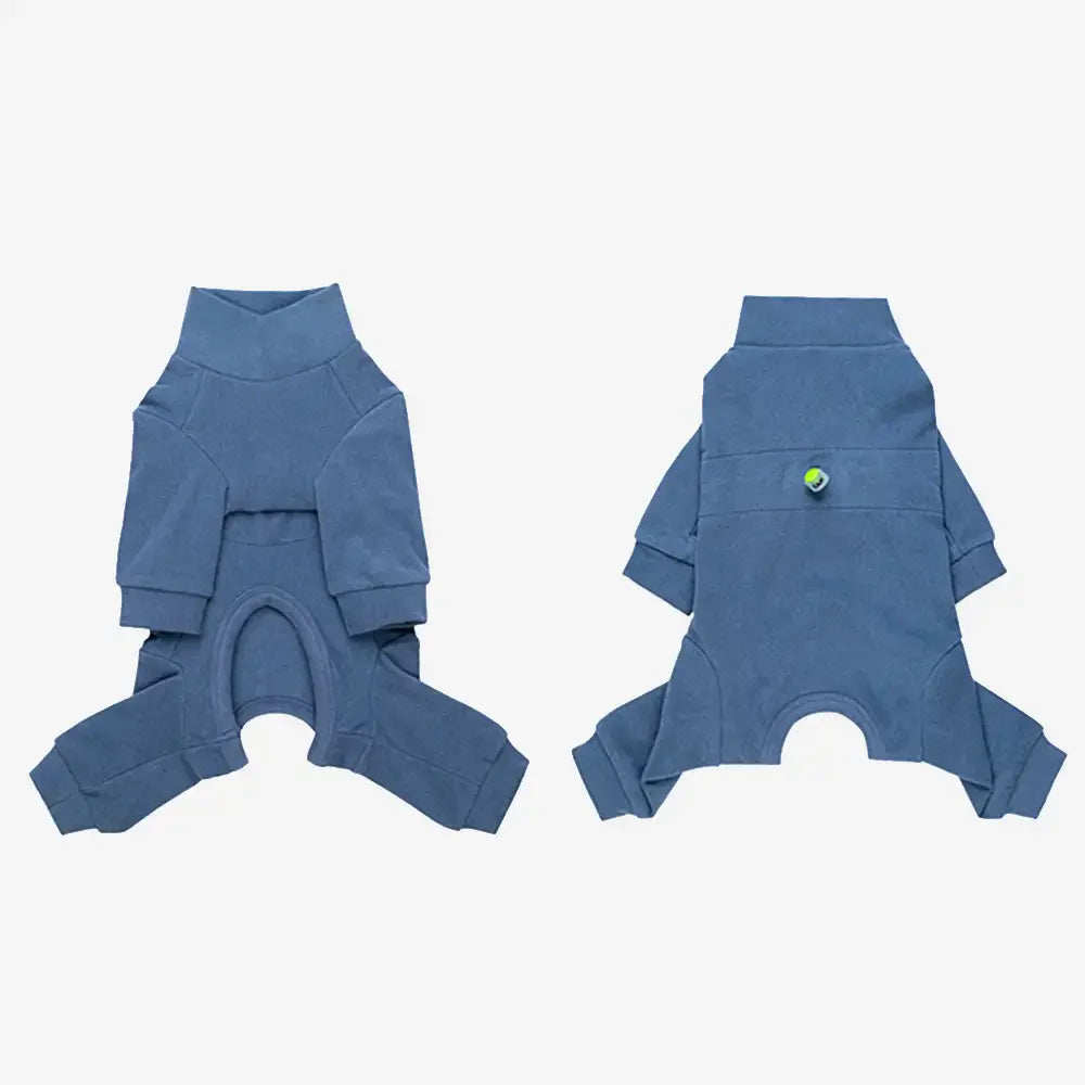 Warmes weiches Fleece-Hochkragen-Einteiler für vierbeinige Hunde mit verstellbarem Bund