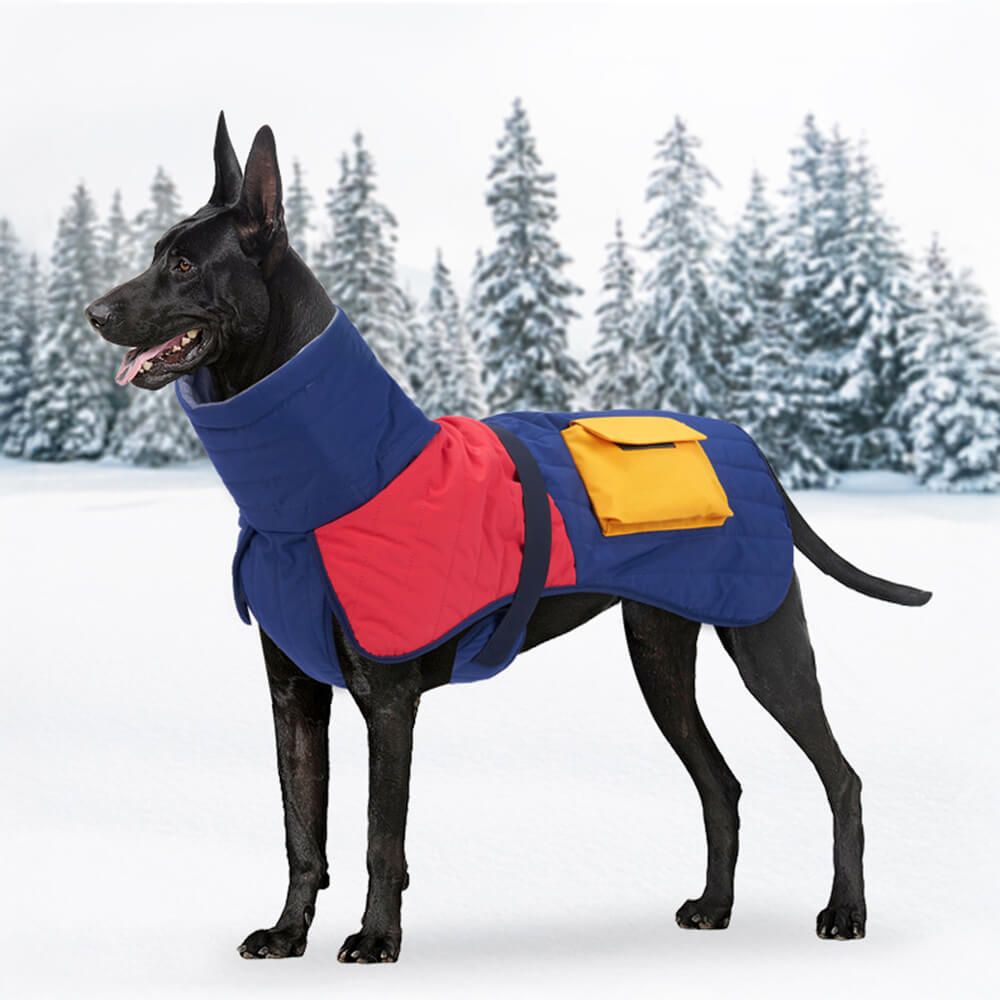 Warme Wasserdichte Hundejacke mit Rollkragen und verstellbarer Tasche