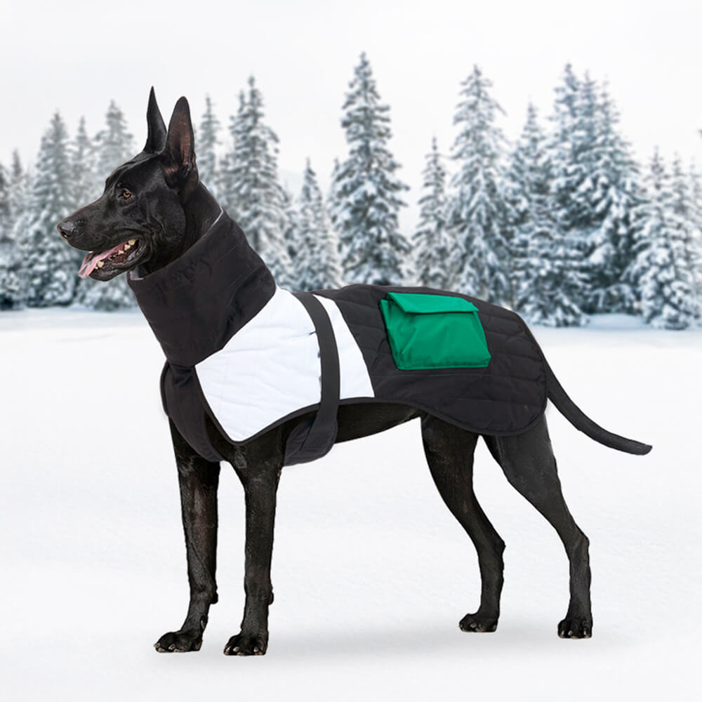 Warme Wasserdichte Hundejacke mit Rollkragen und verstellbarer Tasche