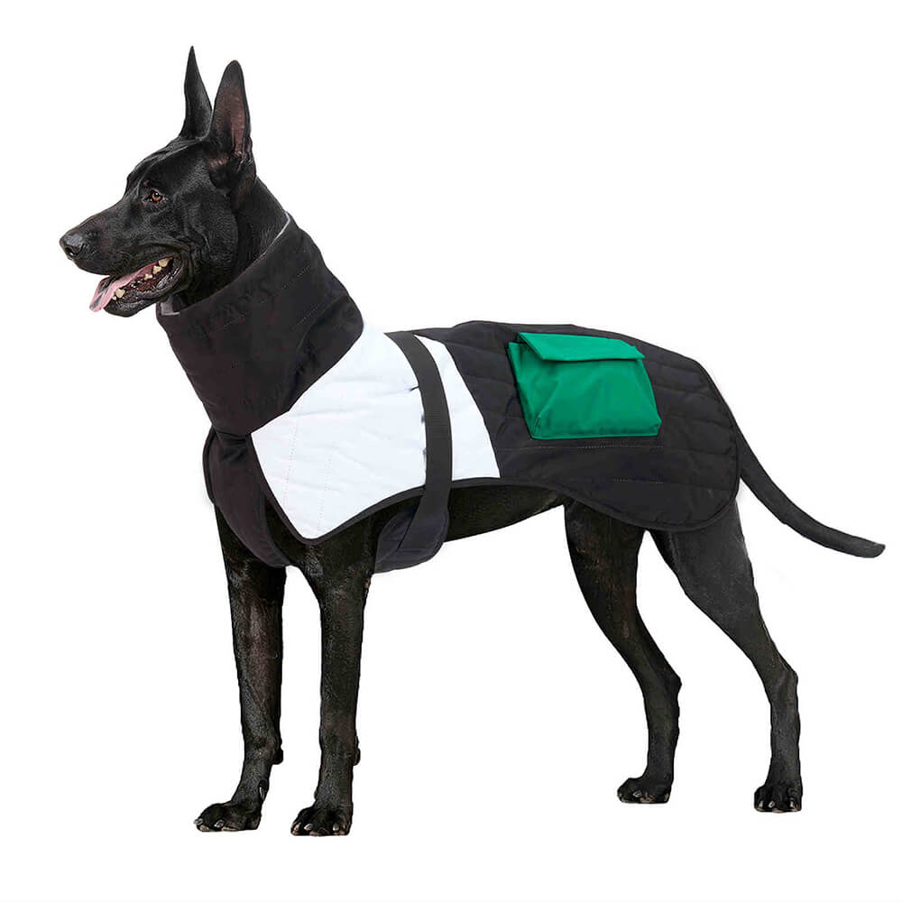 Warme Wasserdichte Hundejacke mit Rollkragen und verstellbarer Tasche