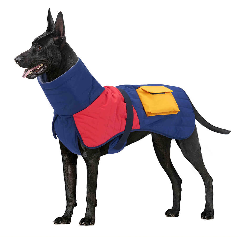 Warme Wasserdichte Hundejacke mit Rollkragen und verstellbarer Tasche