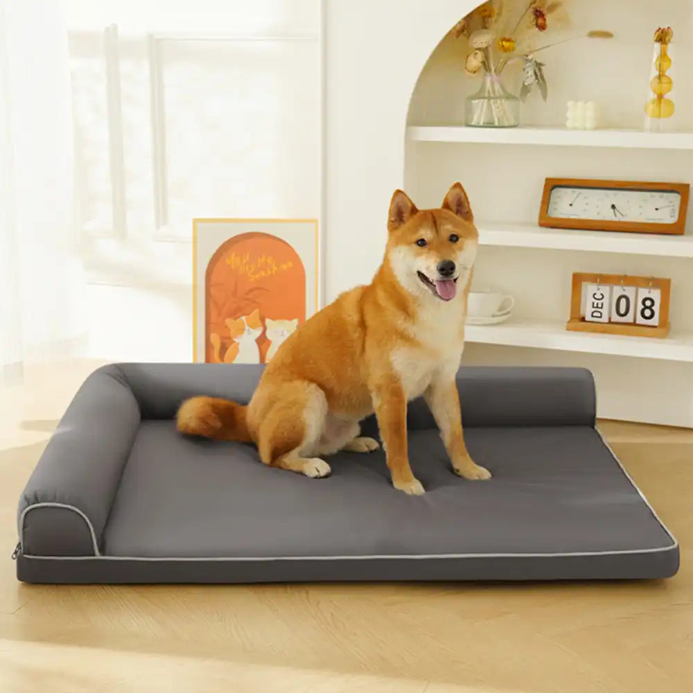 Wasserfestes Ei-Schaum-Orthopädisches Bett mit L-förmigen Seiten, großes Hundebett