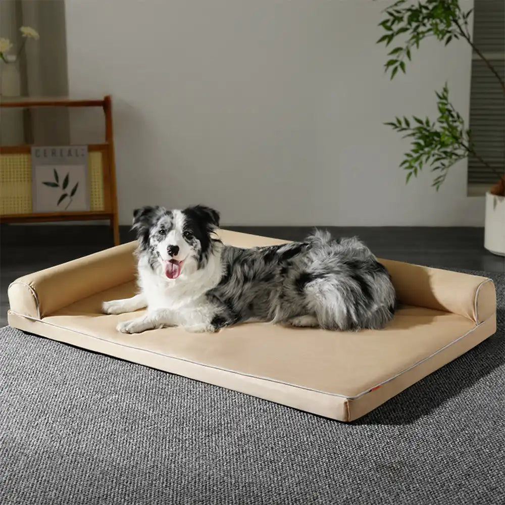 Wasserfestes Ei-Schaum-Orthopädisches Bett mit L-förmigen Seiten, großes Hundebett