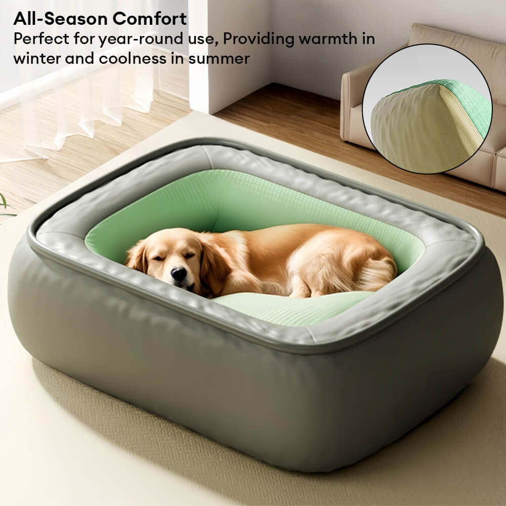 Wasserdichtes Antihaftbeschichtetes PU-Leder Kratzfestes Hundebett mit vollem Support