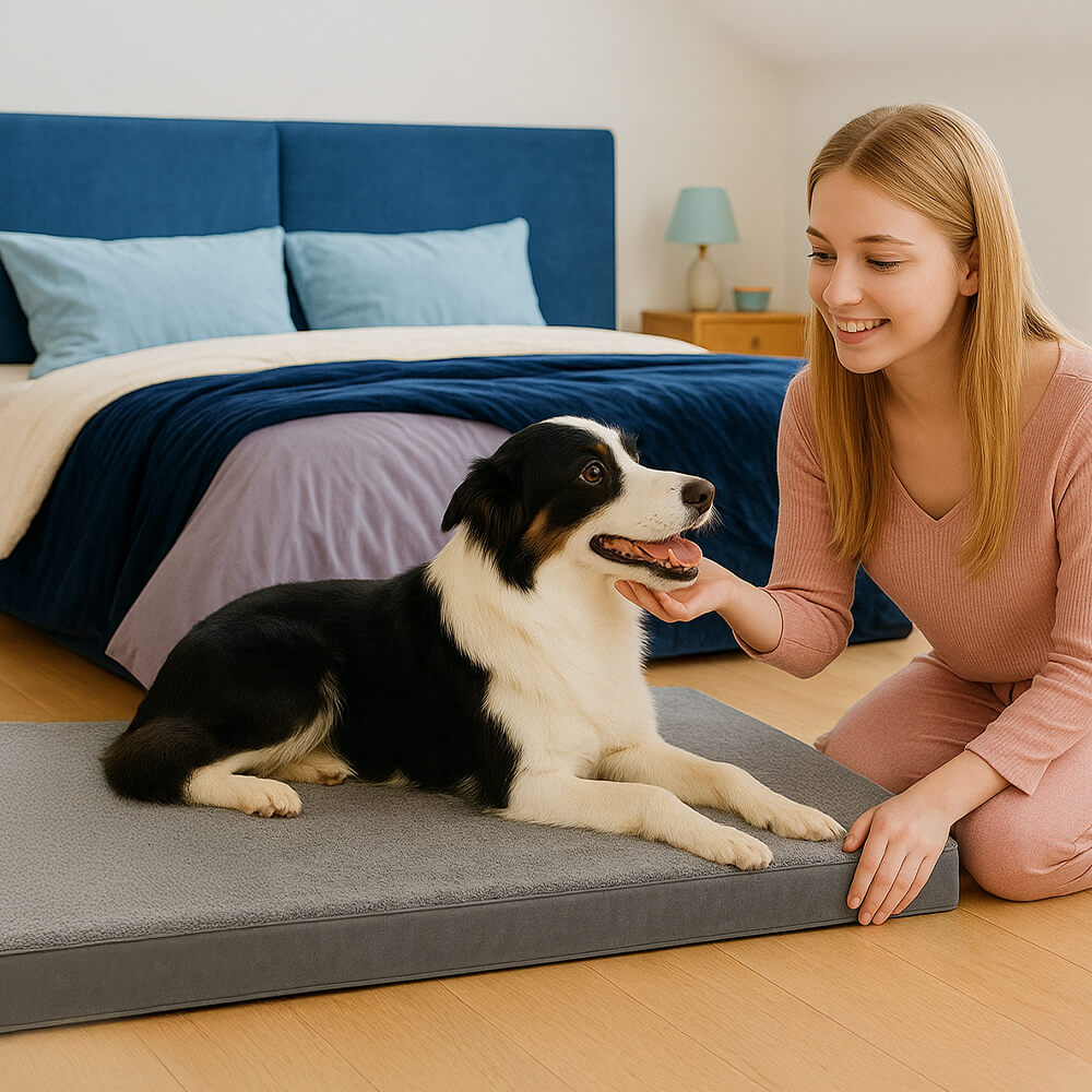 Wasserdichtes orthopädisches abnehmbares Memory-Foam-Hundebett für große Hunde