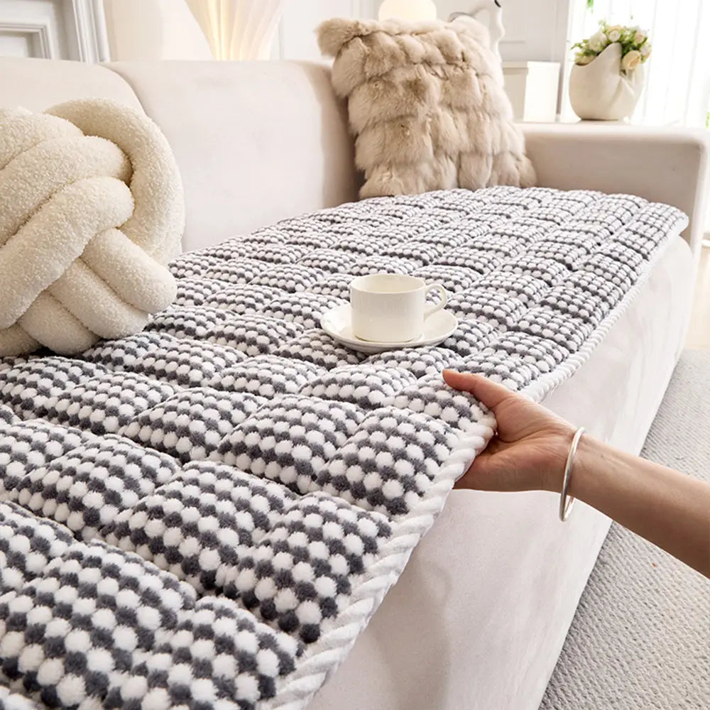 Dickes, gepolstertes, rutschfestes, plüschiges Punkt-Haustierfreundliches Sofa-Überzug.