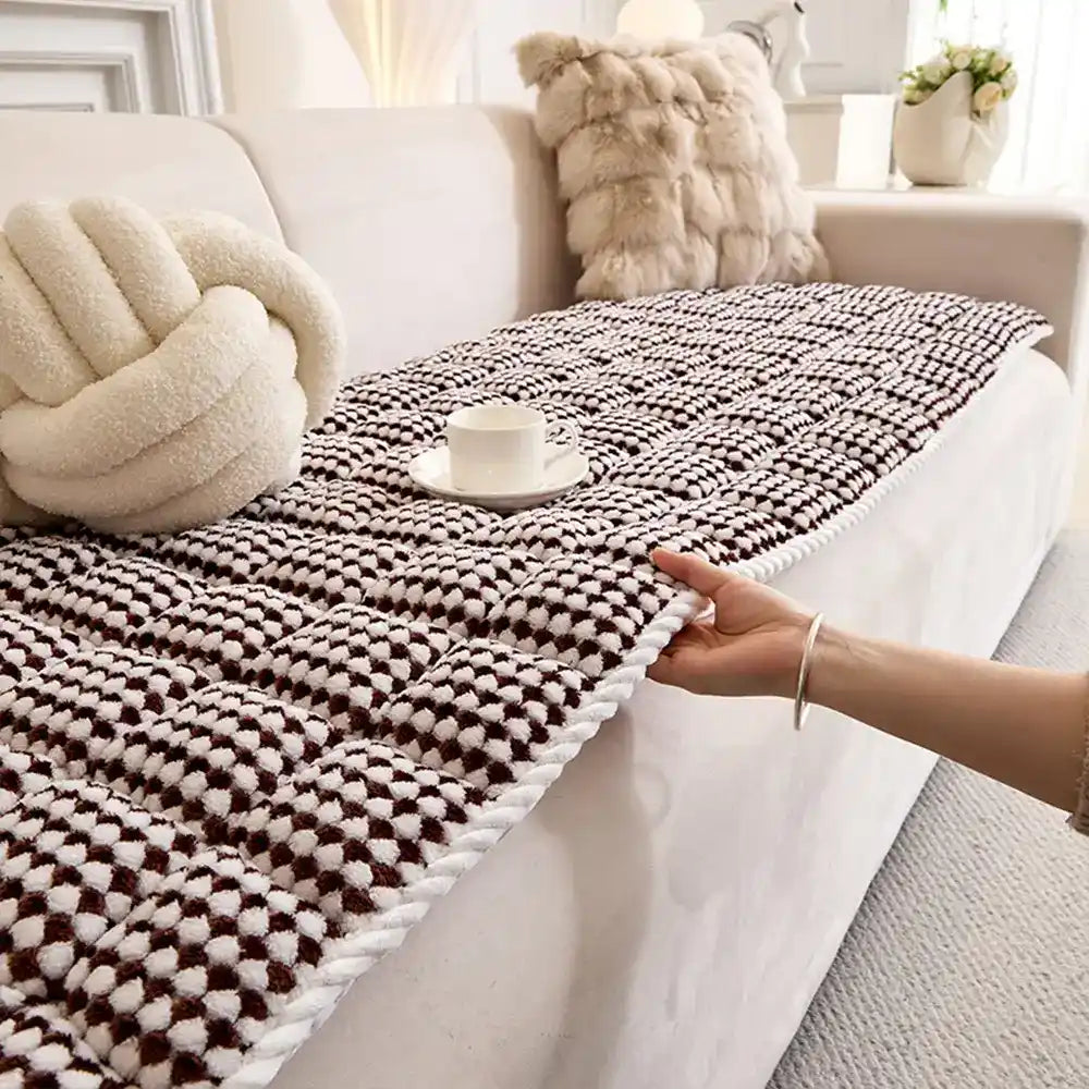 Dickes, gepolstertes, rutschfestes, plüschiges Punkt-Haustierfreundliches Sofa-Überzug.