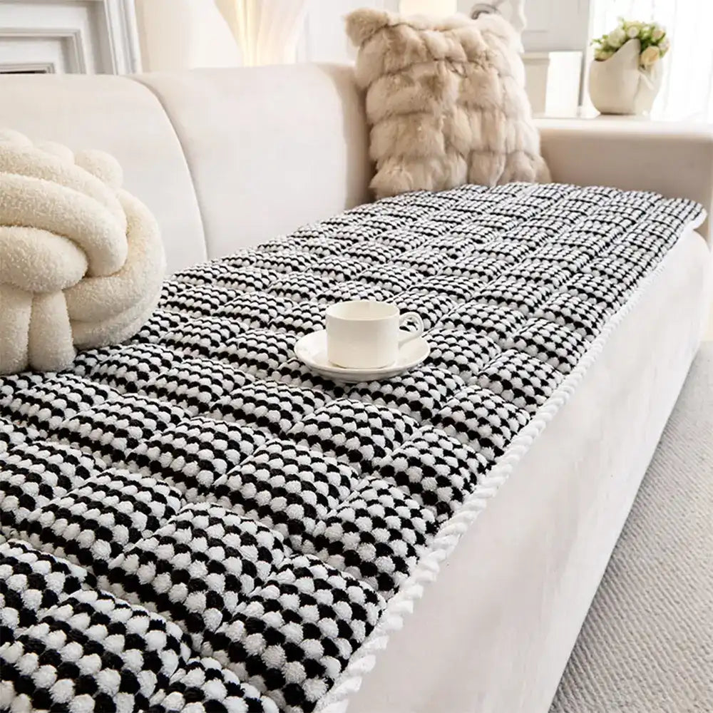 Dickes, gepolstertes, rutschfestes, plüschiges Punkt-Haustierfreundliches Sofa-Überzug.