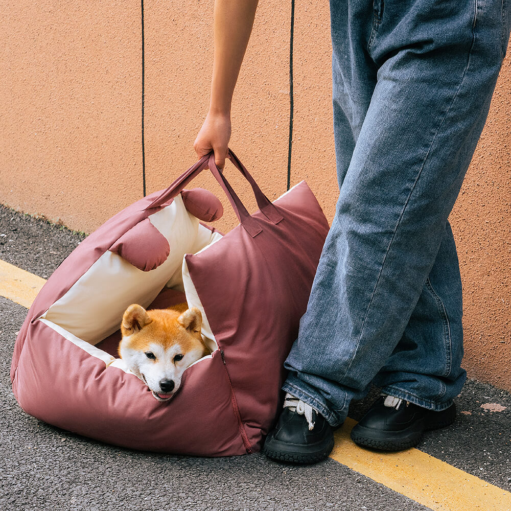 Sicherheitsbett Hundebett fürs Auto mit Bärenohren