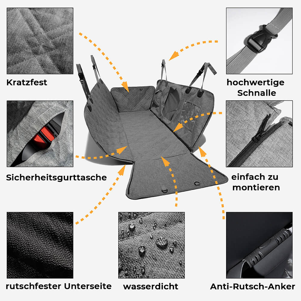 Wasserdicht Kratzfest Hundeautositzbezüge aus Kationischer Stoff & Oxford-Stoff