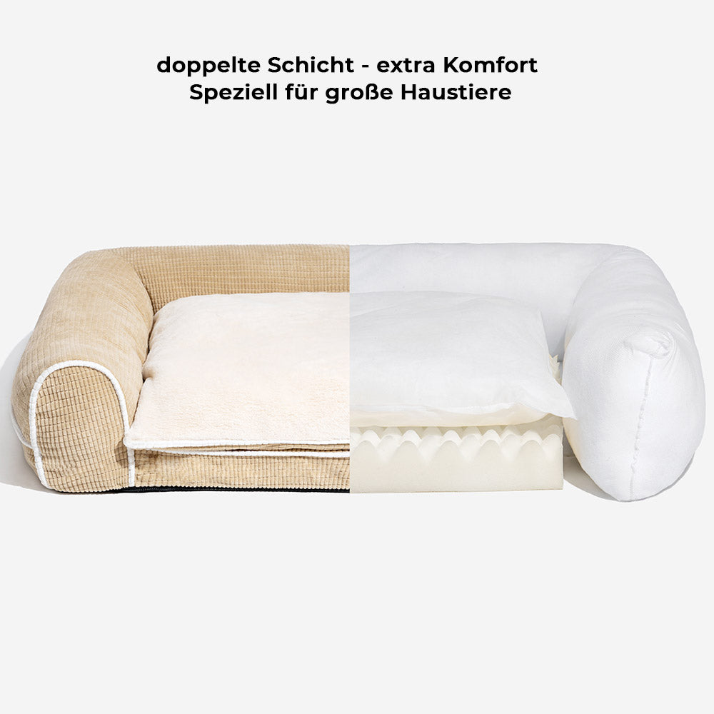 Deluxe-Flanell-Doppelschicht-orthopädisches Hundesofabett