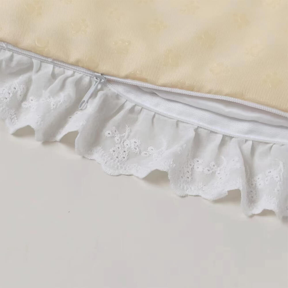 Florale Eiskrepp Hund- & Katzenkühlmatte mit Nackenstütze und Kissen