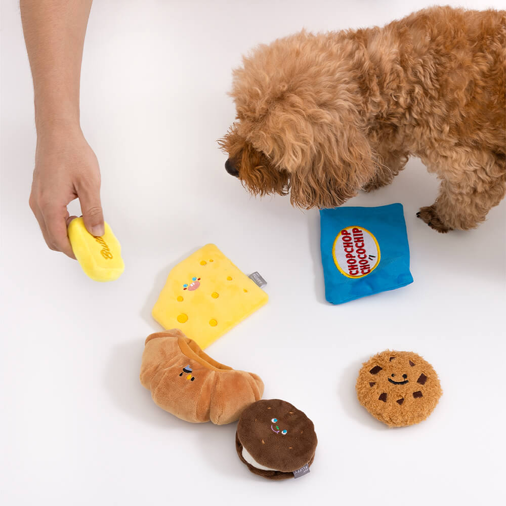 Quietschendes Interaktives Kauspielzeug aus Plüsch Geschenkkorb-Set für Hundespielzeug