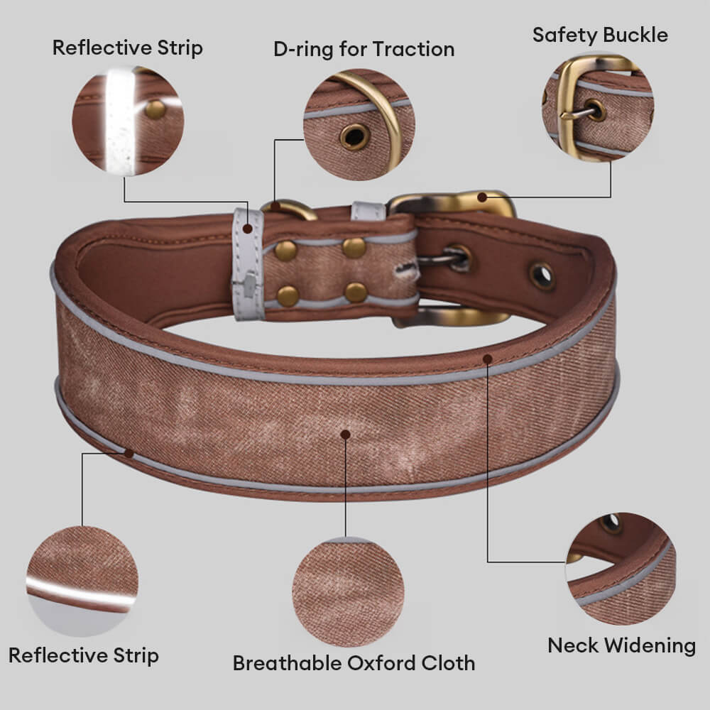 Bedrucktes reflektierendes weiches Mikrofaser-Hundehalsband