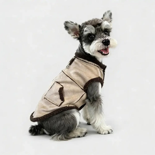 Retro Wildleder Dackel Hundeweste