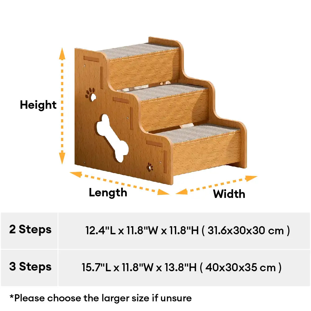 Sichere robuste Holz-Hunde-Rampe Treppe rutschfest