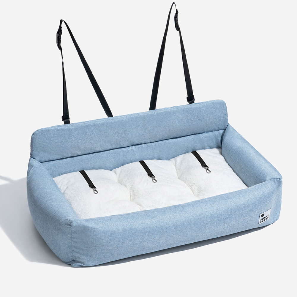 Travel Bolster Full Durable Washable Dog Car Back Seat Bed - FUNNYFUZZY