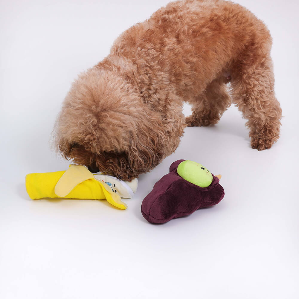 Quietschspielzeug für Hunde aus Plüsch – Obst