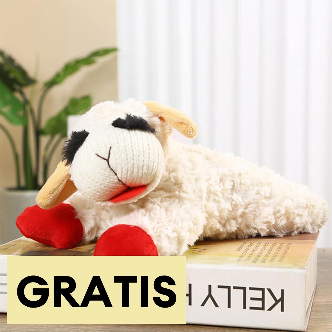 Interaktives Hundespielzeug Entzückendes Plüsch-Lamm mit Quietschspielzeug