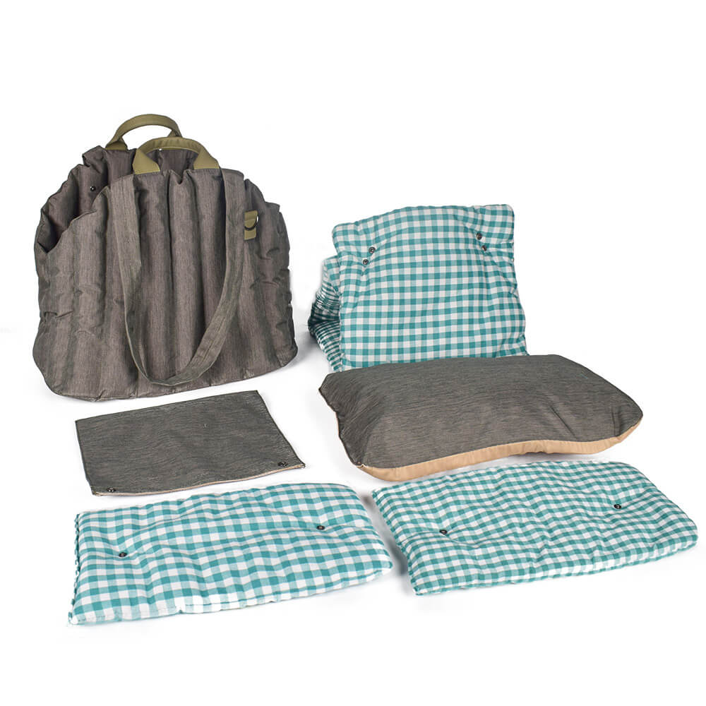 Tragbare Weiche Mehrzweck-Tragetasche für Hunde und Katzen in Gingham-Optik
