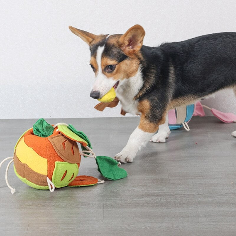 Interaktives Puzzle Quietschspielzeug Laubball Leckerli-Spender Spielzeug für Hunde