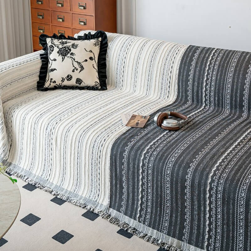 Jacquard-Chenille-Sofa-Vollbezug Schützender Kratzfester Couchbezug