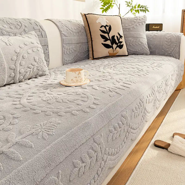 Bequemer, rutschfester und kratzfester Sofabezug aus Jacquard-Plüsch