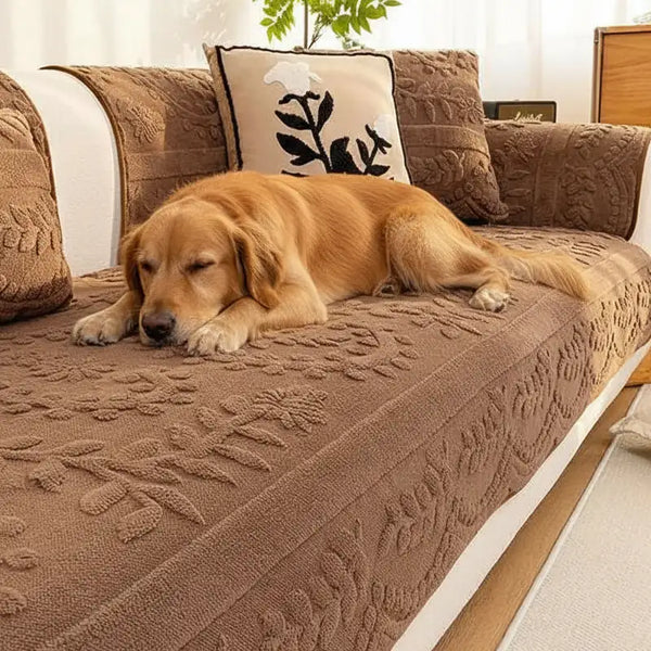Bequemer, rutschfester und kratzfester Sofabezug aus Jacquard-Plüsch
