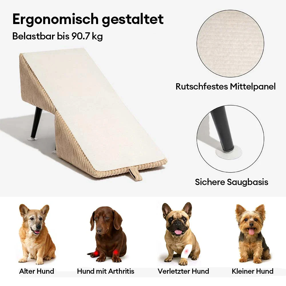 3-in-1 Bequeme, mit Cordura verstärkte Haustierrampe & Beistellhocker – StepSure