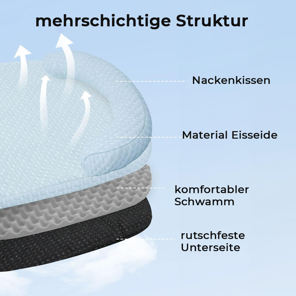 Kühlendes Atmungsaktives Hundekissenbett mit Nackenstütze