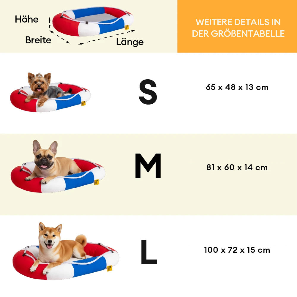 Sommerliche Kühlung Wasserdichtes Bootsförmiges Haustierbett mit Kissen – Chill Raft