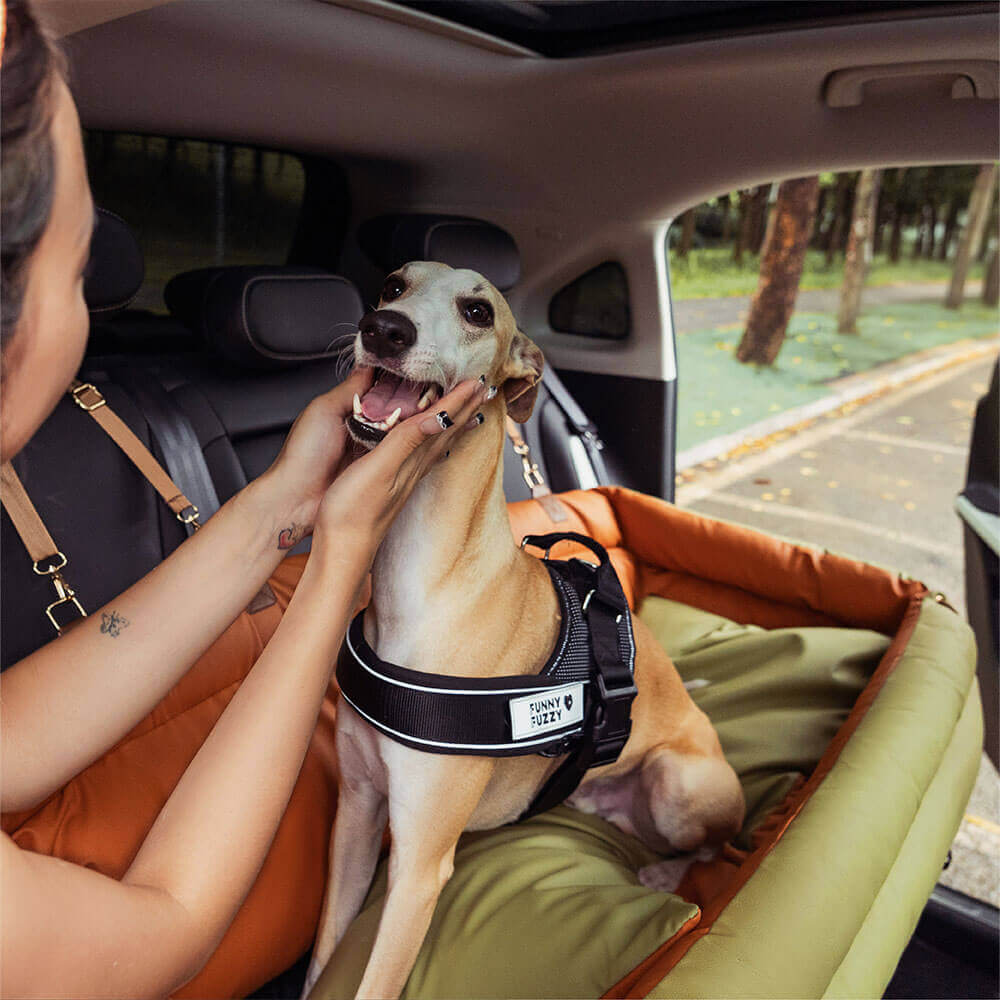 Großes Deluxe-Autositz-Sitzbett aus Kunstleder für Hunde - Urban Voyager