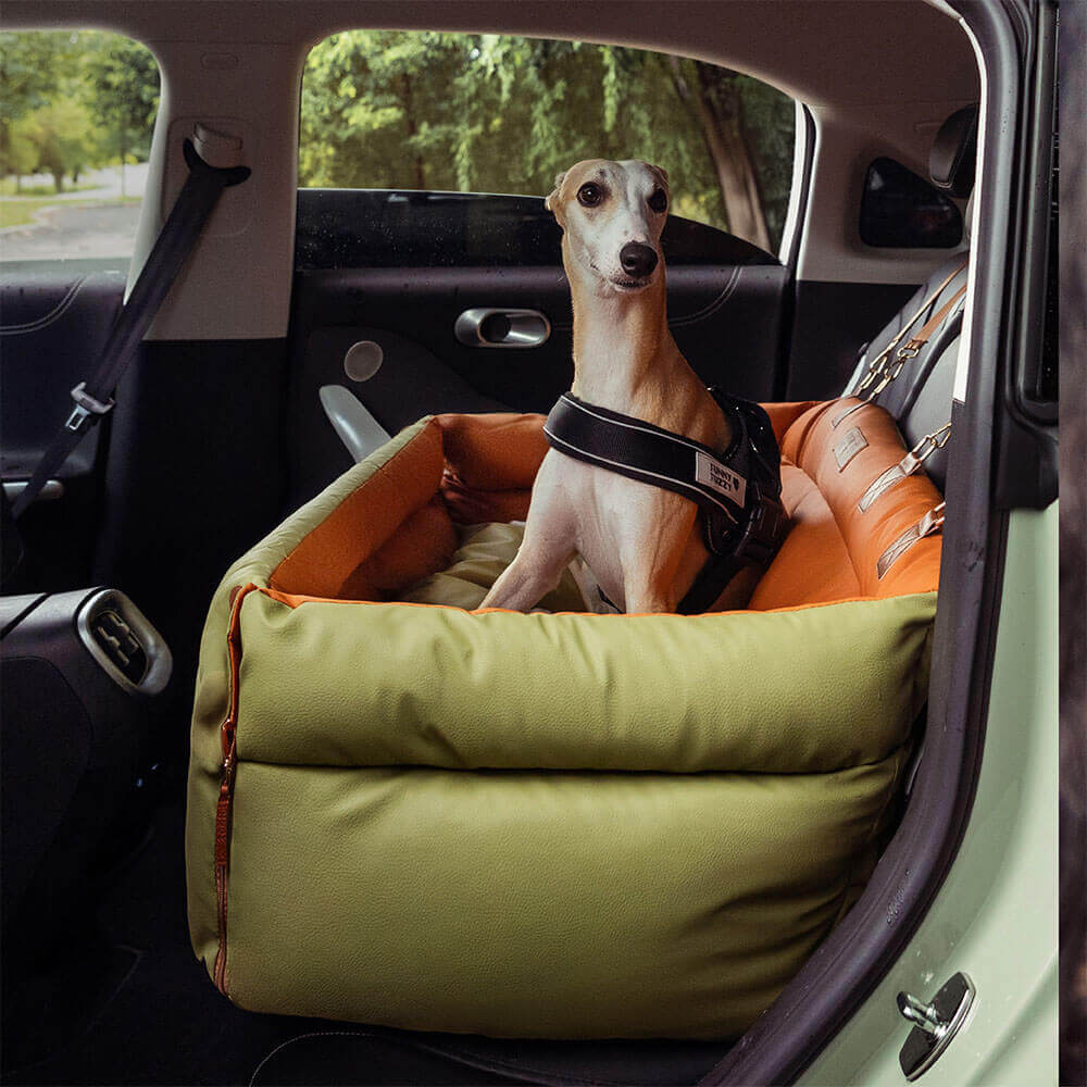 Großes Deluxe-Autositz-Sitzbett aus Kunstleder für Hunde - Urban Voyager