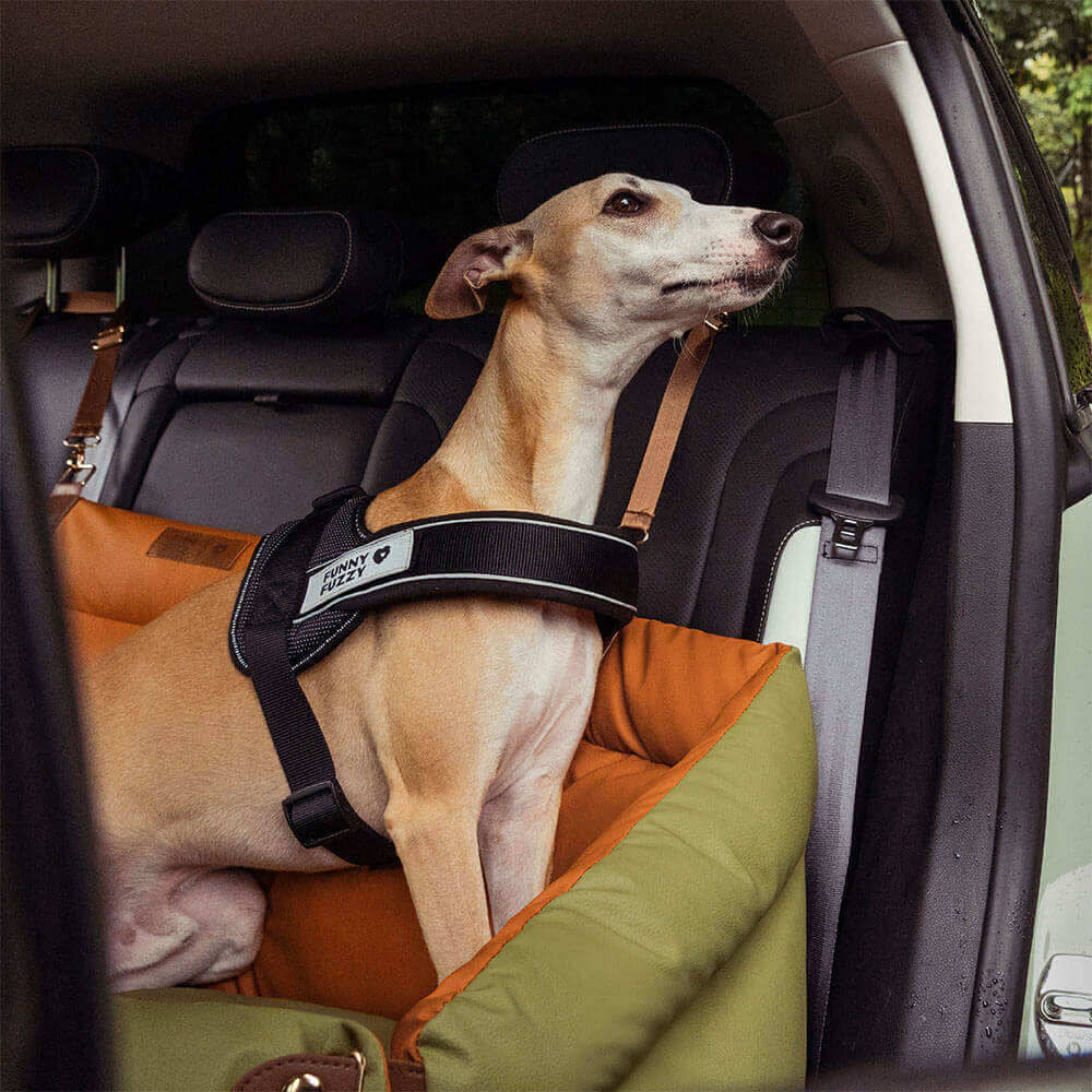 Großes Deluxe-Autositz-Sitzbett aus Kunstleder für Hunde - Urban Voyager