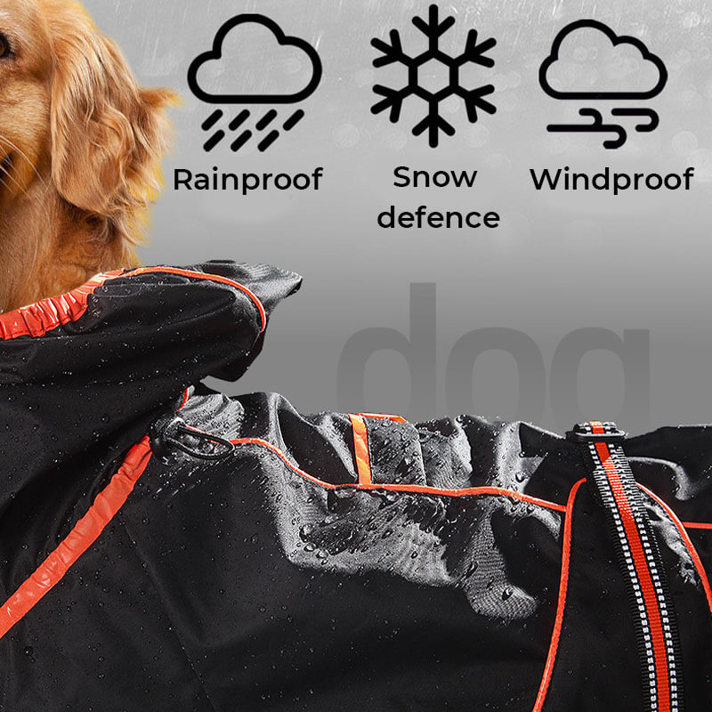 Wasserdicht Verstellbarer Hunderegenmantel Outdoor-Jacke für große Hunde