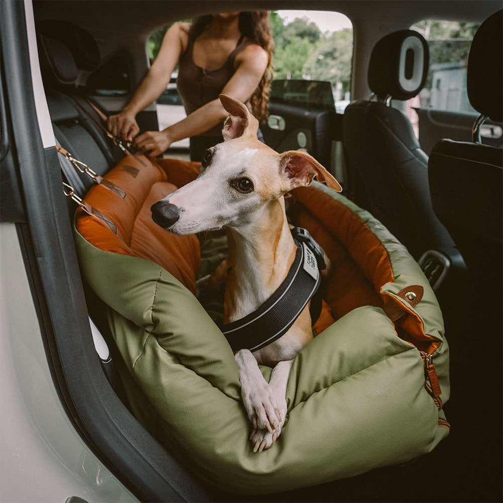 Großes Deluxe-Autositz-Sitzbett aus Kunstleder für Hunde - Urban Voyager