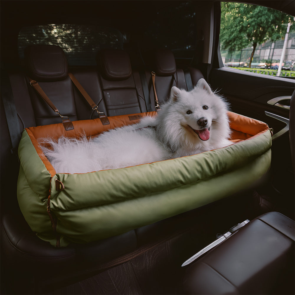 Großes Deluxe Hundesitz-Boosterbett aus Kunstleder - Roadtrip