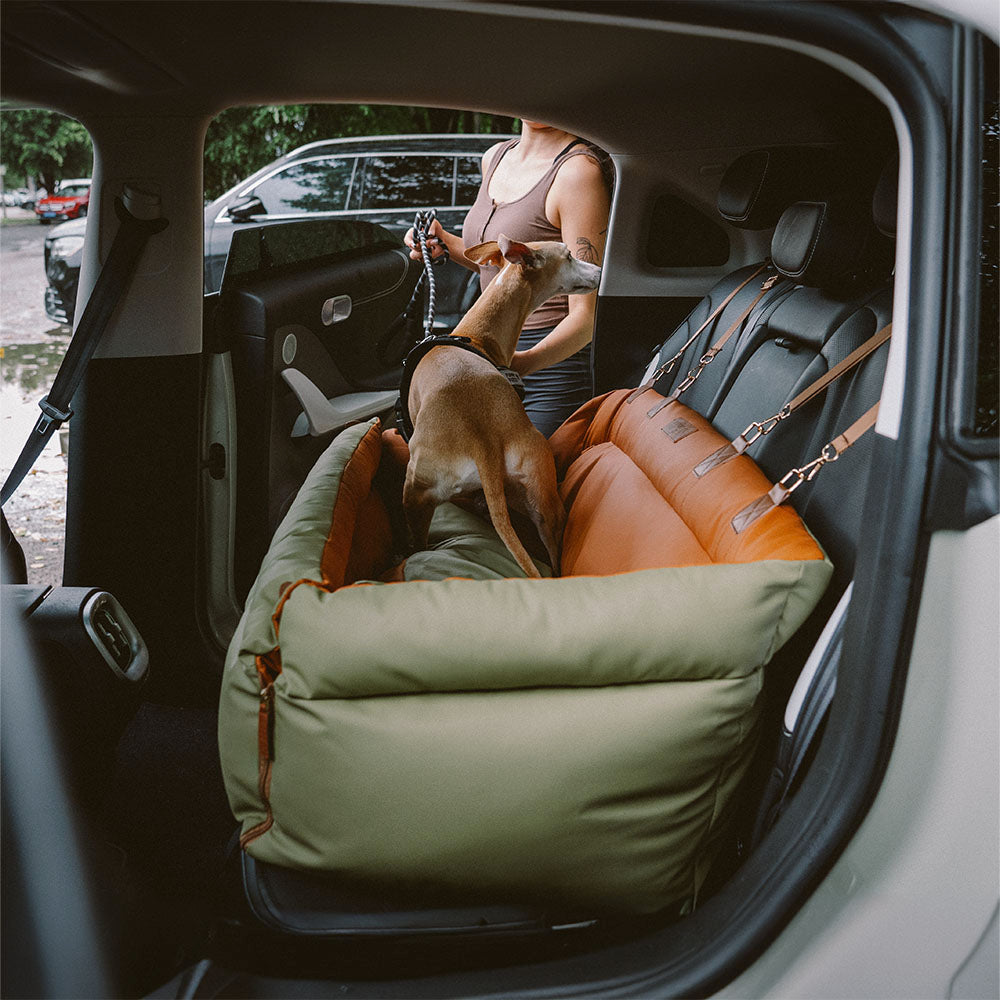 Großes Deluxe-Autositz-Sitzbett aus Kunstleder für Hunde - Urban Voyager