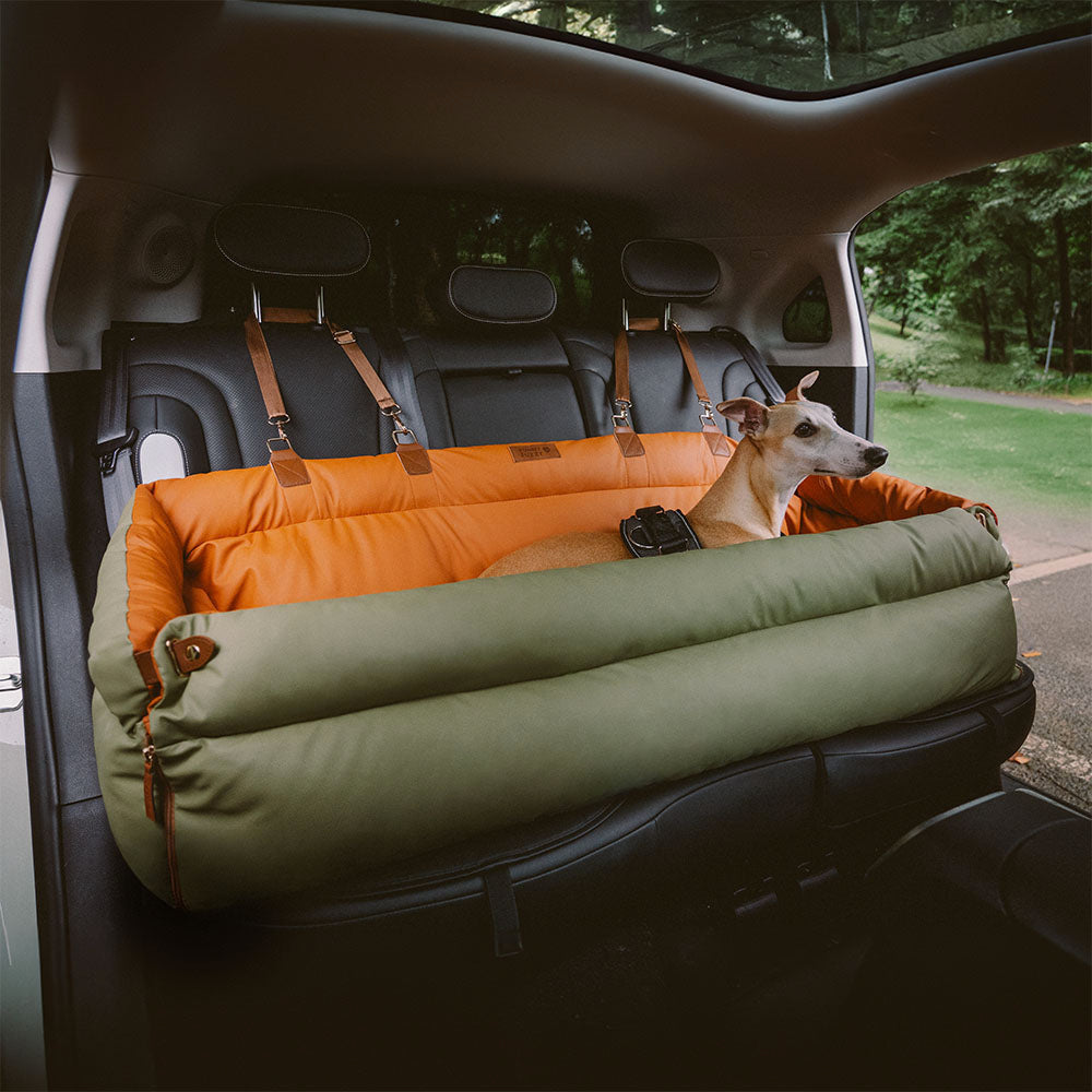 Großes Deluxe Hundesitz-Boosterbett aus Kunstleder - Roadtrip