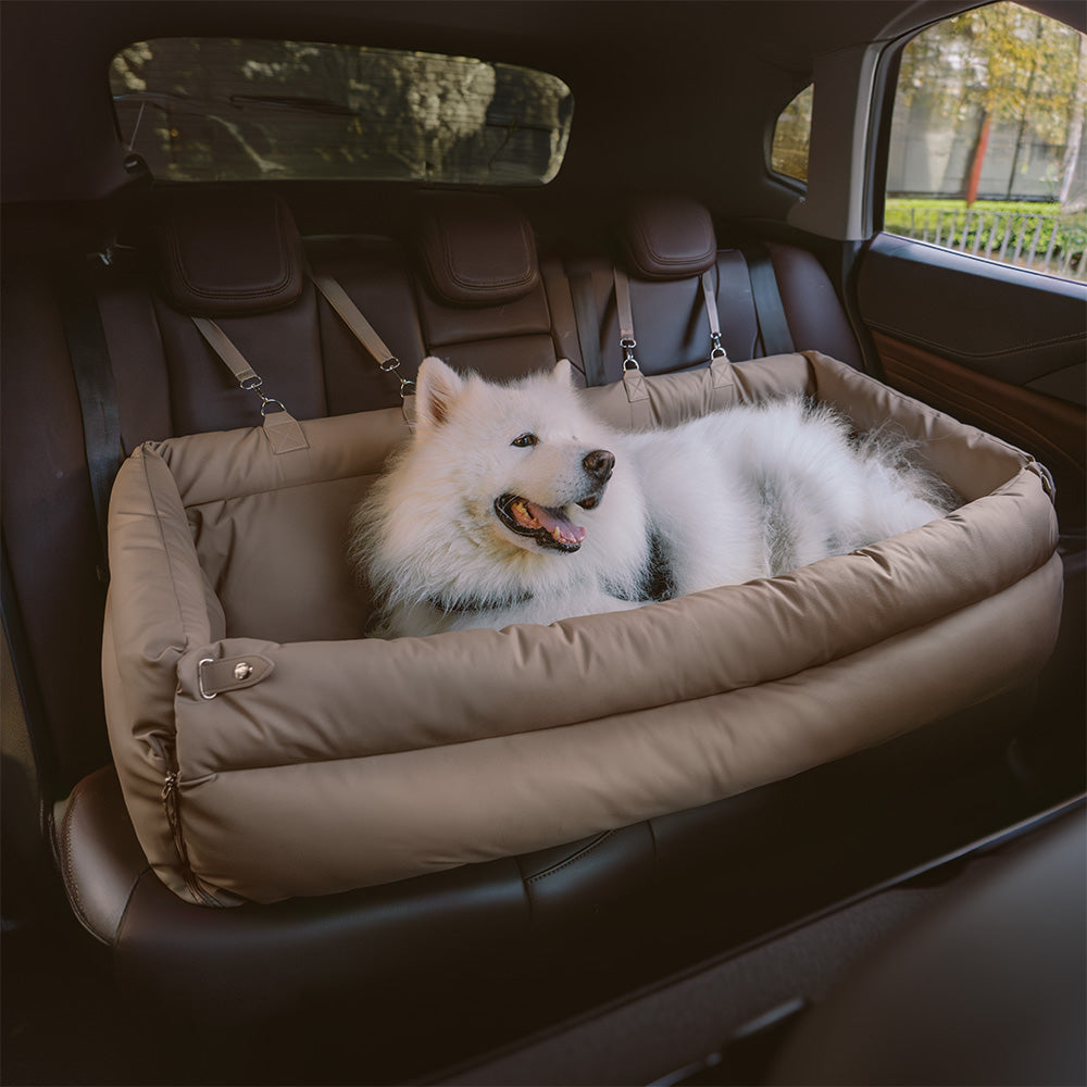 Großes Deluxe Hundesitz-Boosterbett aus Kunstleder - Roadtrip