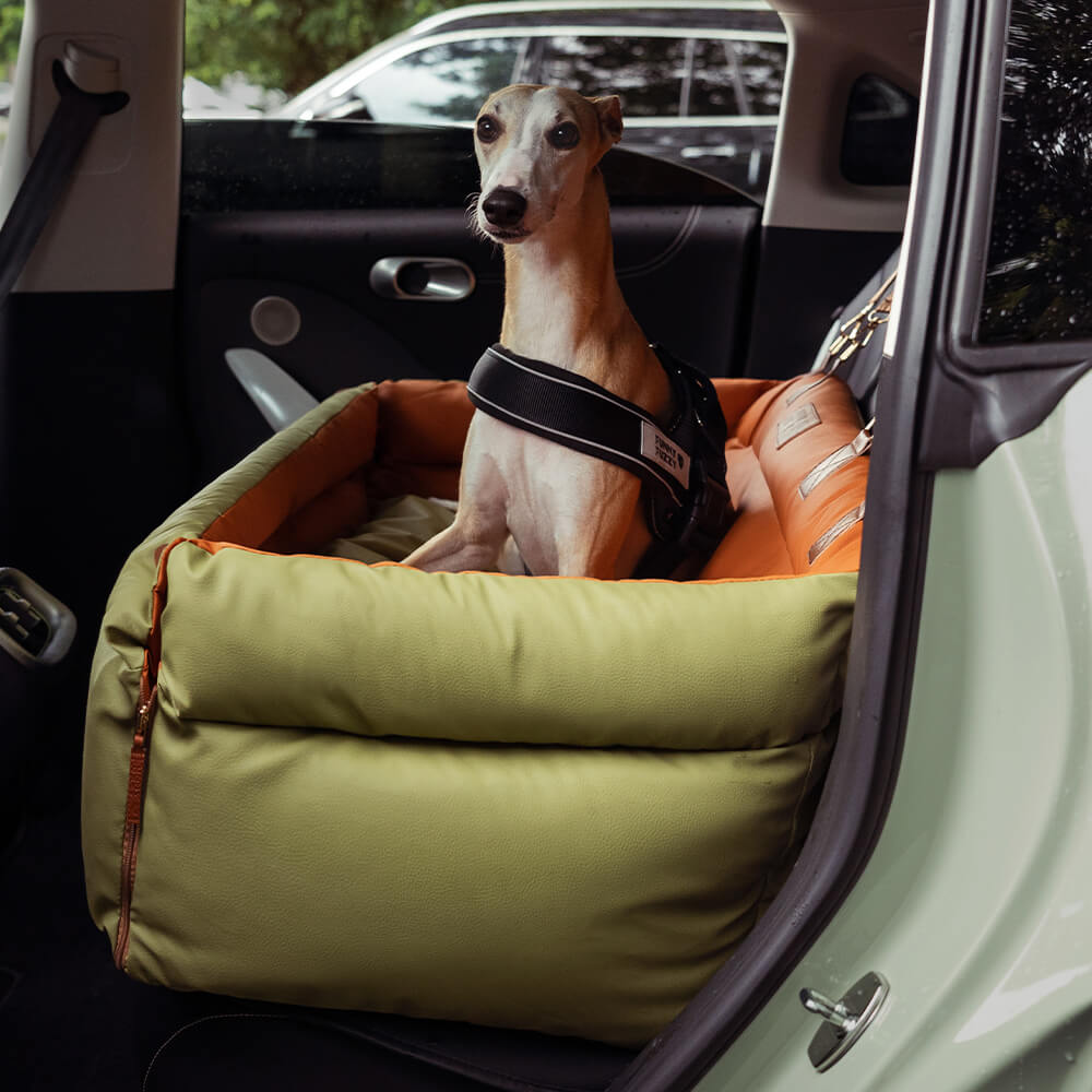 Großes Deluxe-Autositz-Sitzbett aus Kunstleder für Hunde - Urban Voyager