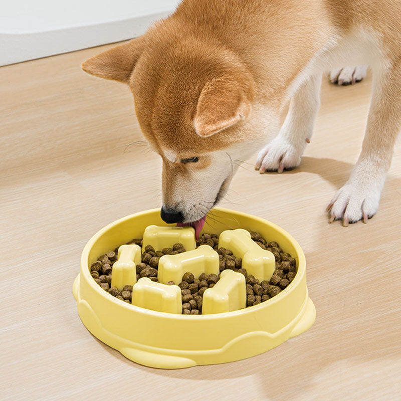 Zitronengelber Rutschfester Slow Food Napf für Hunde