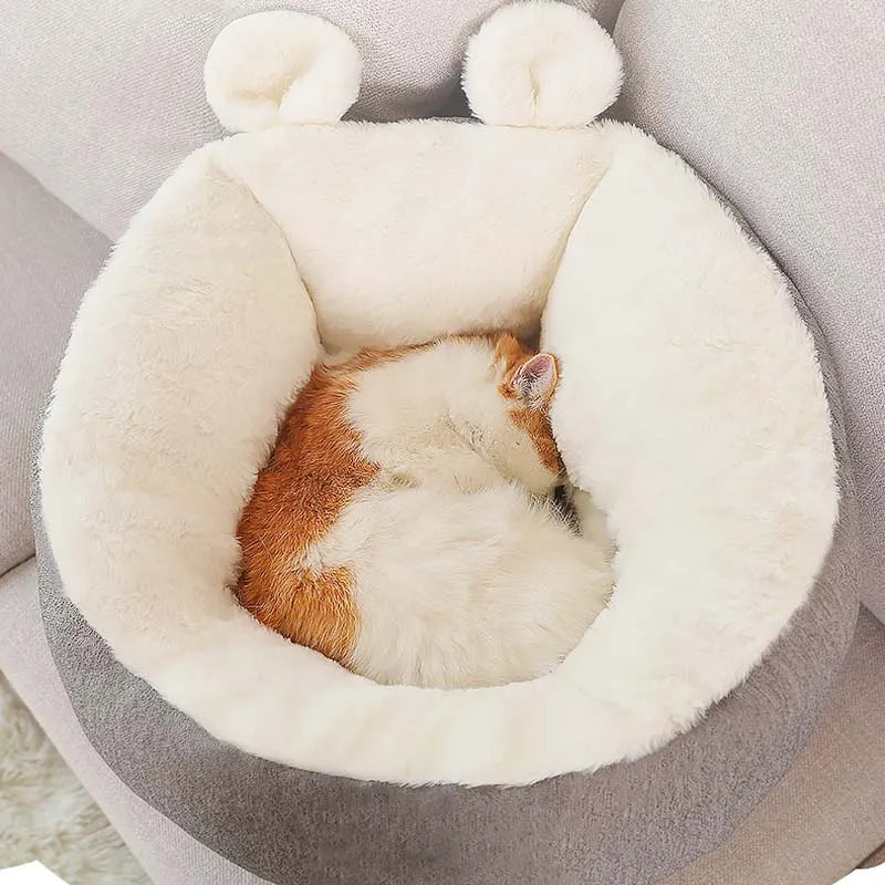 Joli lit pour chat à sommeil profond avec oreilles de lapin