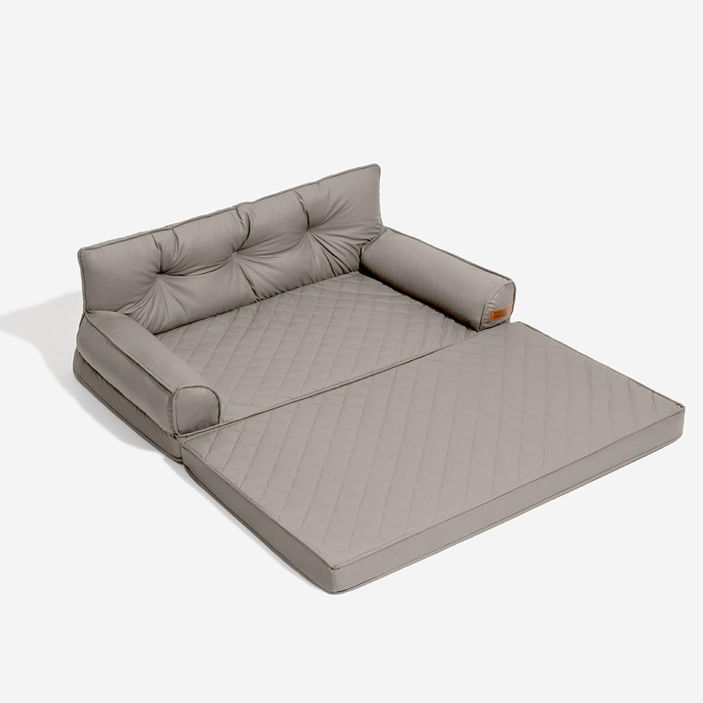Luxe Kunstleder Faltbares Orthopädisches Großes Hundebett - Outdoor