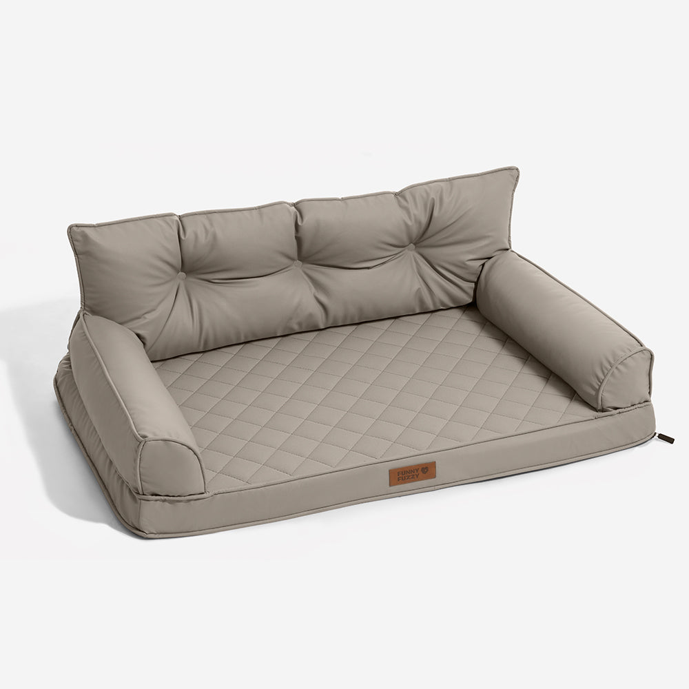 Luxe Kunstleder Faltbares Orthopädisches Großes Hundebett - Outdoor