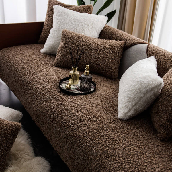 Luxuriöse Warme Rutschfeste Sofaabdeckung Fleece-Möbelschutzmatte